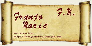 Franjo Marić vizit kartica